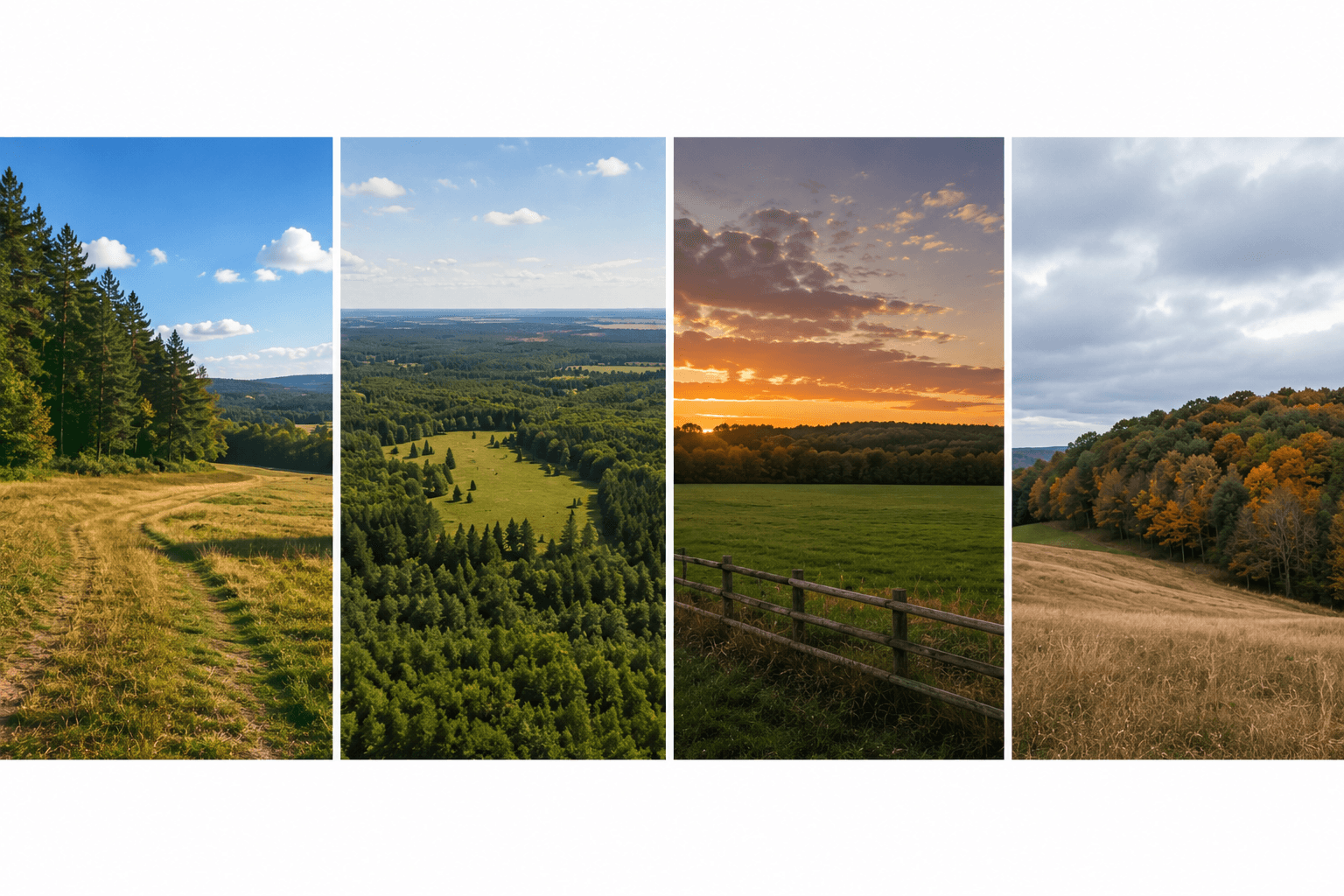 Private land across forests, farms, and countryside