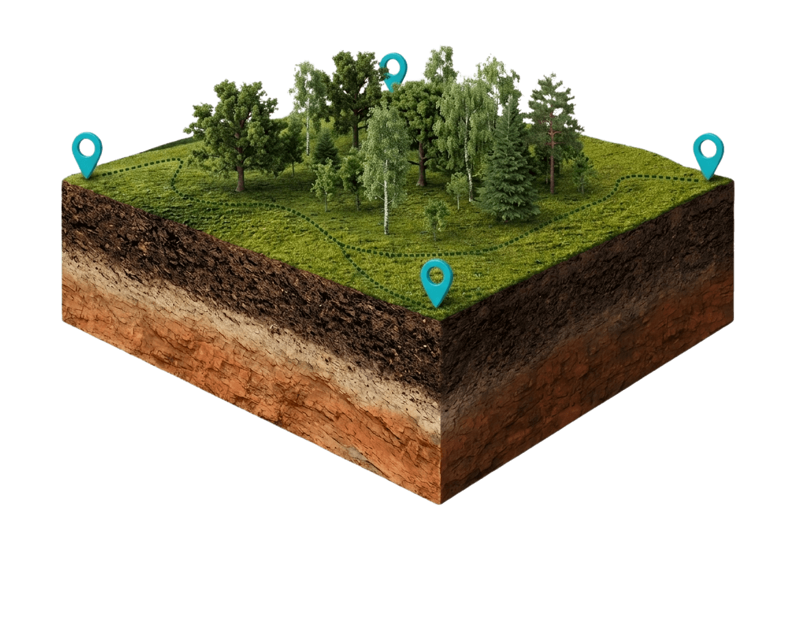 Private land with forests and open countryside